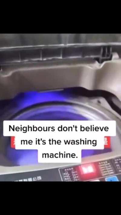 The washing machine is acting sus