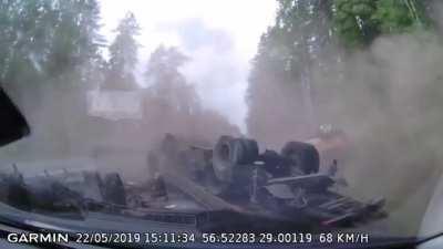 Head-on collision between Land Rover and car transporter kills both drivers