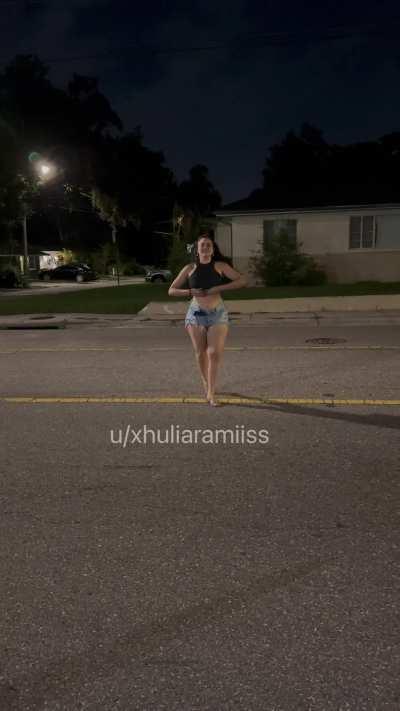 trying to stop traffic