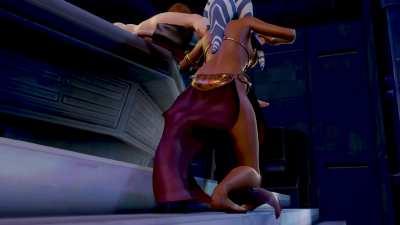 Ahsoka sucks on Padme's toes, who sucks off Anakin (PN34)