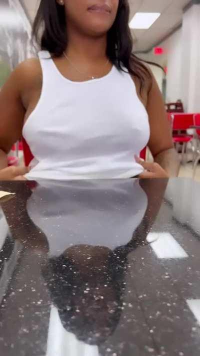 The cashier got a good glimpse.