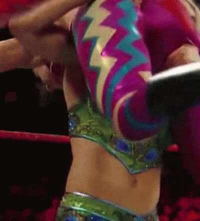 Charlotte grabbing a nice chunk of bayley booty.