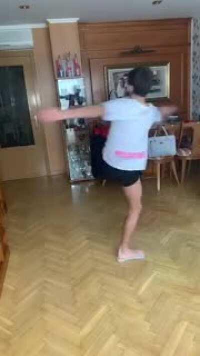 Dancer or ice skating champ of the future