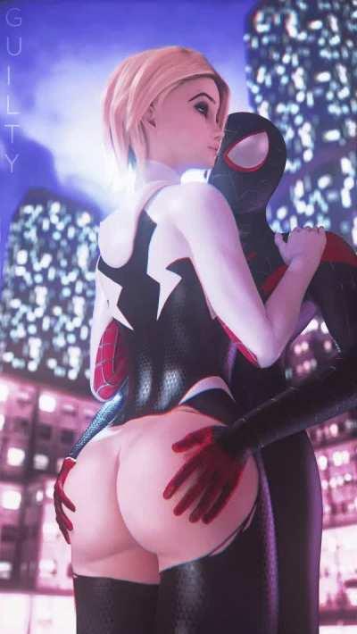 Miles Playing With Gwen's Ass [Marvel] (Guiltyk)