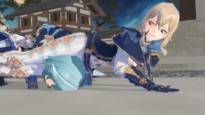 [MMD]Genshin Impact Jean Headscissor And Neck Snap