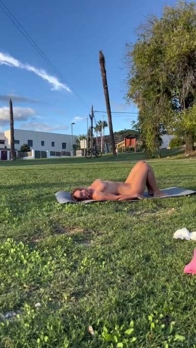   Outdoor  naked yoga  
