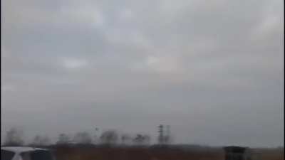 An emotional interception of a Russian cruise missile by Sanya, a Ukrainian air defense serviceman using a MANPADS. (loud)