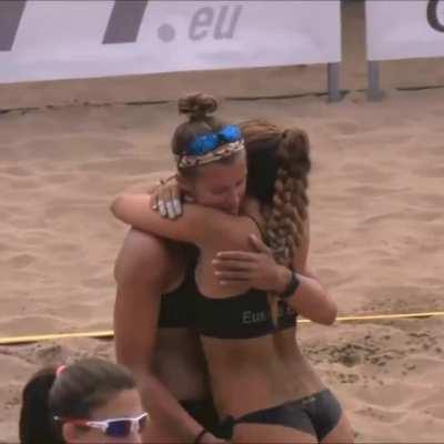 Volleyball player Nerea Ruizz. getting her ass spanked after a good game