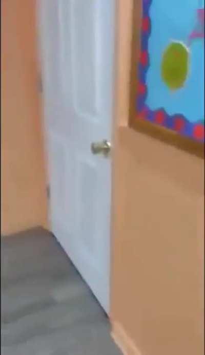 Daycare worker scaring kids with Scream mask for being 