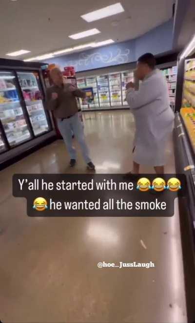 They get into a fight in the store