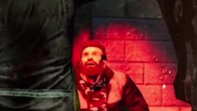 When you get trapped in the corner with a Leather Face...