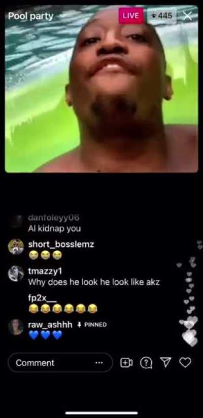 Dsavv (OFB) giving verbal to some american guy in a pool