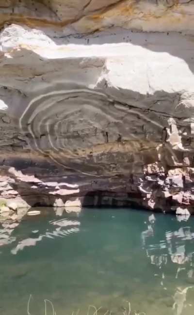 Shimmering light in a gorge