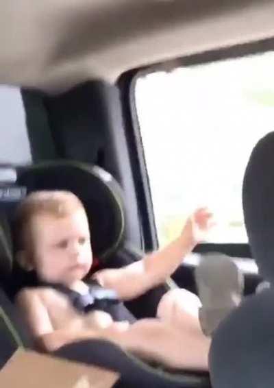 Yeah, why not, let's record a baby in the car.