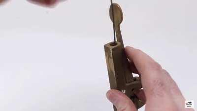 1862 mouse trap meant for serious rodent-killing business looks like something out of a cartoon when it goes off