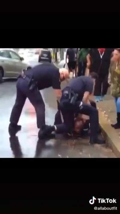 Cops use excessive force, gets knocked out.