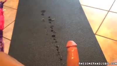 Big Cock Busts a Nut All over Theyoga Mat