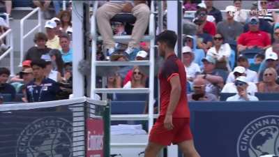 First Alcaraz racquet smash