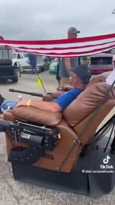 A real American coming out of his Habitat! 