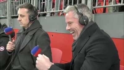 Carra and Neville during all the 7 goals tonight vs United 7-0