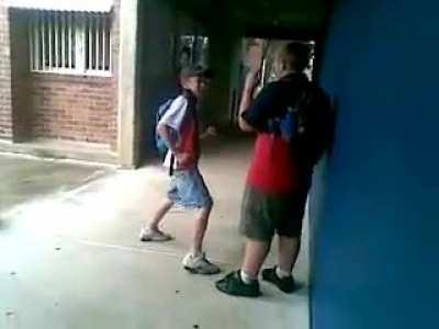 Skinny boy messed with the wrong dude