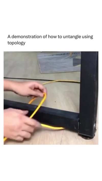 A demonstration of how to untangle using topology