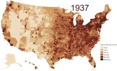 200 Years of U.S. Population Density