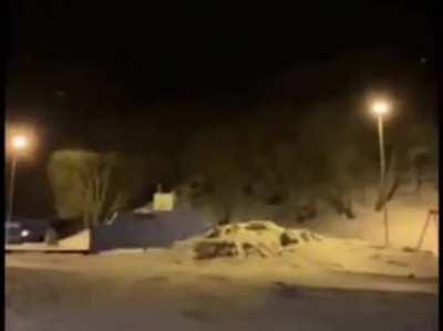 WCGW lighting a firework and taking shelter nearby