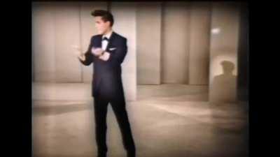 Elvis singing 'Stuck On You' during the 'Welcome Home Elvis' TV show, 1960