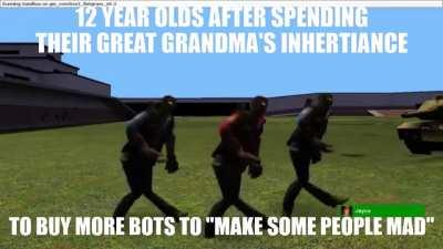 ok bro, you filled a server with bots and made everyone leave, might as well stare at an empty room with 30 statues and play sniper rifle sounds