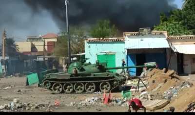 Sudanese T-55 hits RSF targets