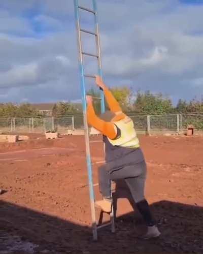 Climbing a ladder