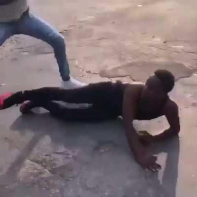 He knocked himself down then Opp finished the job