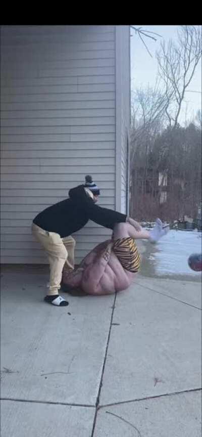 Right in the bowling balls.