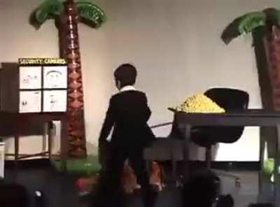 Tis the season of the school Christmas play. And you don’t get more festive than the recreation of Scarface.