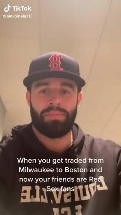 Posted by Alex Binelas after he was just traded to Boston 😆