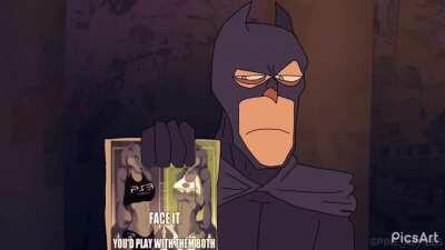 Society man explains retarded internet picture to animal suit man