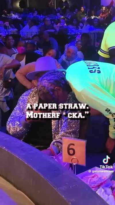 Gary Owens narrating a conversation between an audience member and the comedy club security