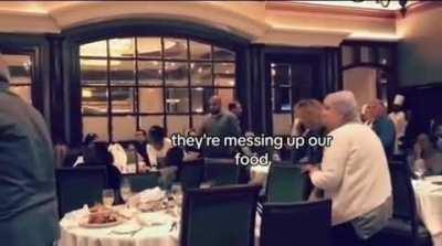 Family getting rowdy at a nice restaurant