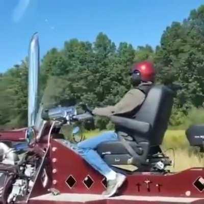 Motorcycle and truck combined. How many useless hours were spent building that