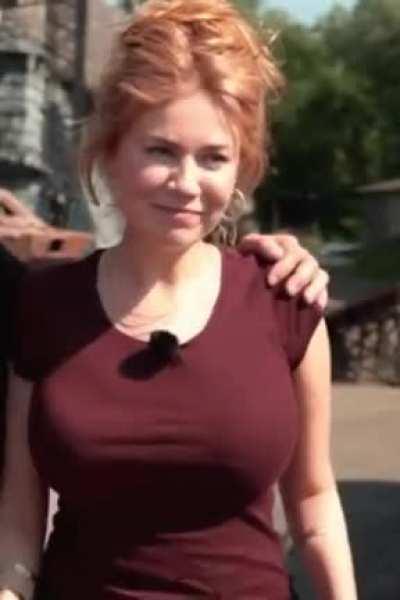 Almost busting out of the shirt