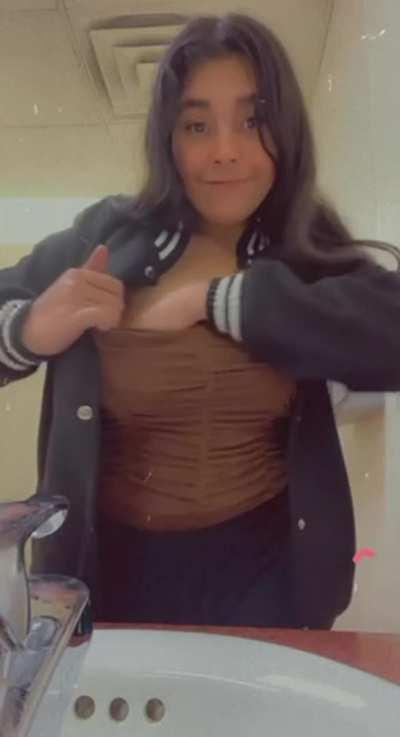 Show me you think they are big by covering them with cum