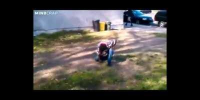 Crack addict back flips off house for a dollar.