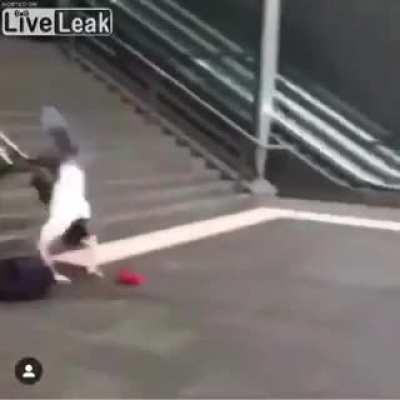 You couldn't just walk down the stairs, isn't it?