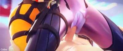 Widowmaker and Tracer getting at it (CakeOfCakes)
