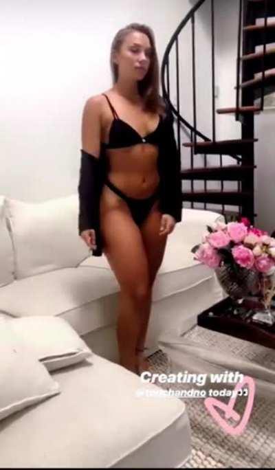 Modeling a black bikini