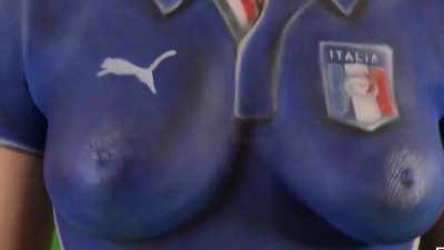 Valentina Nappi's Football world cup support for Italy