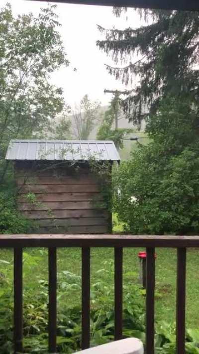 Quick downpour in Woodstock, NY