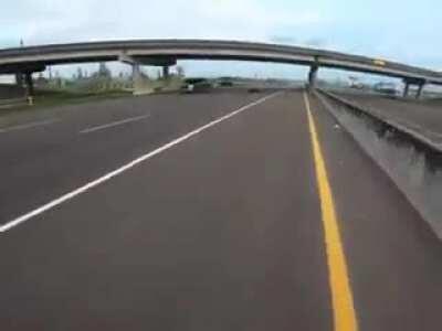 Pick up driver hitting motorist(he is fine)