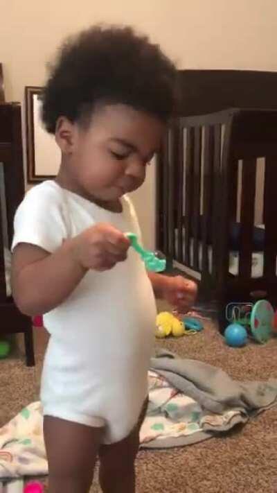 Trying to blow bubbles